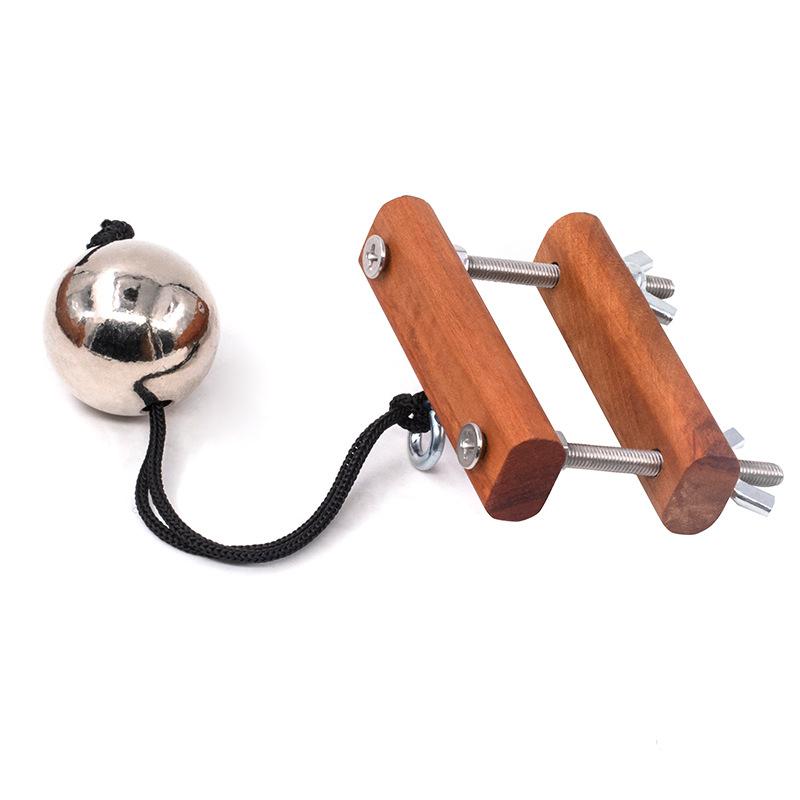 Gymnastic Ring Wood - 男性用ペニストレーニング木製ストレッチャー金属重力ボール陰嚢ペンダントボールペニスリングクランプ睾丸クラッシャー男性用セックストイ