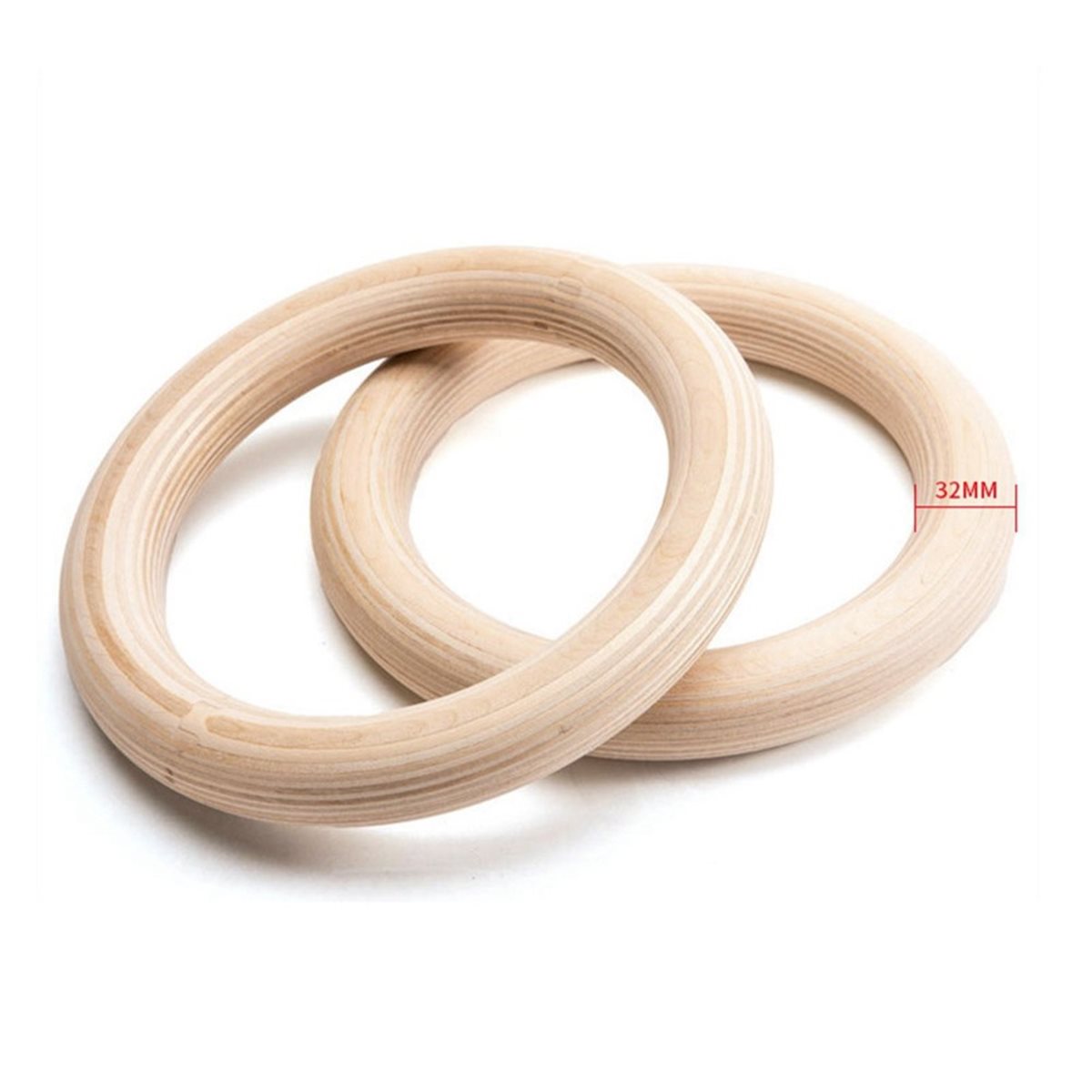 サマーセール 2個セット 木製ポータブル体操リング 家庭用ジ - Gymnastic Ring Wood のレビューと価格