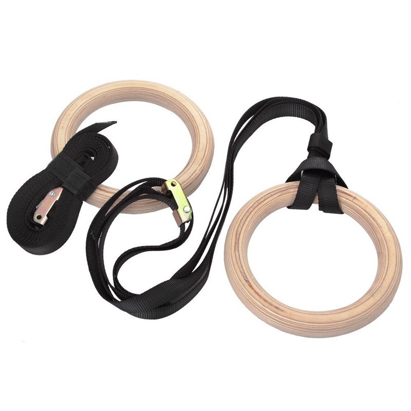 調節可能なロングバックル付きフィットネス体操リング、木製ジム - Gymnastic Ring Wood のレビューと価格
