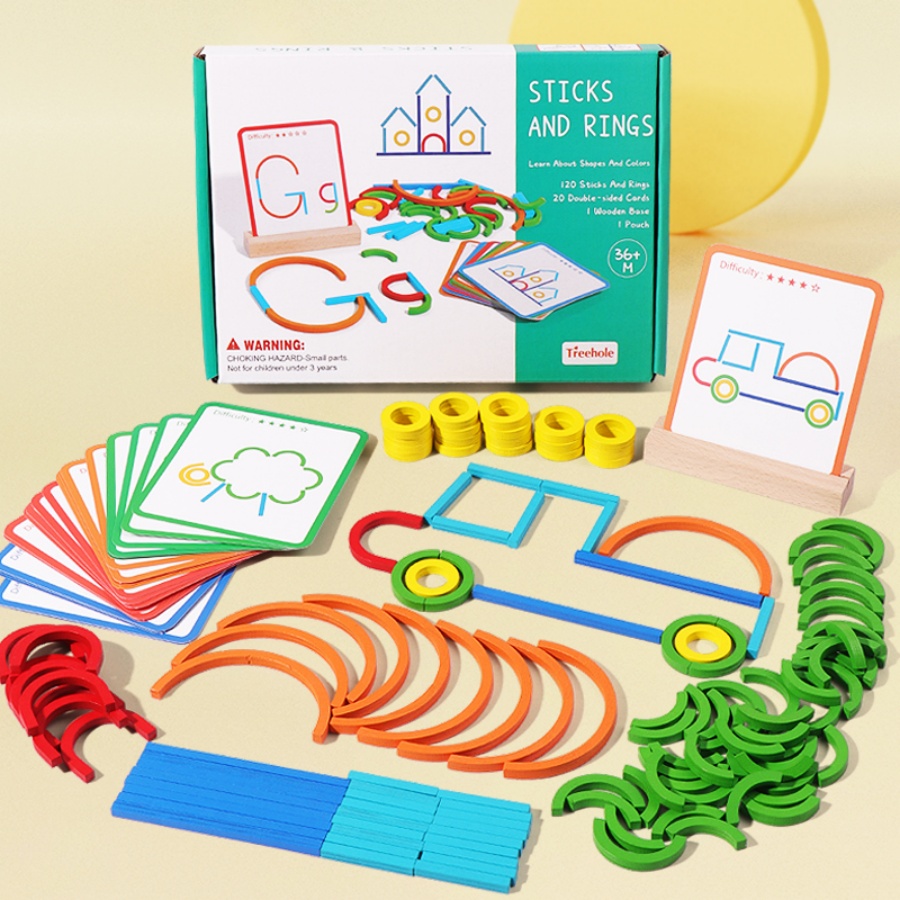 子供の早期教育パズルおもちゃ、木製クリエイティブリング、ステ - Gymnastic Ring Wood のレビューと価格