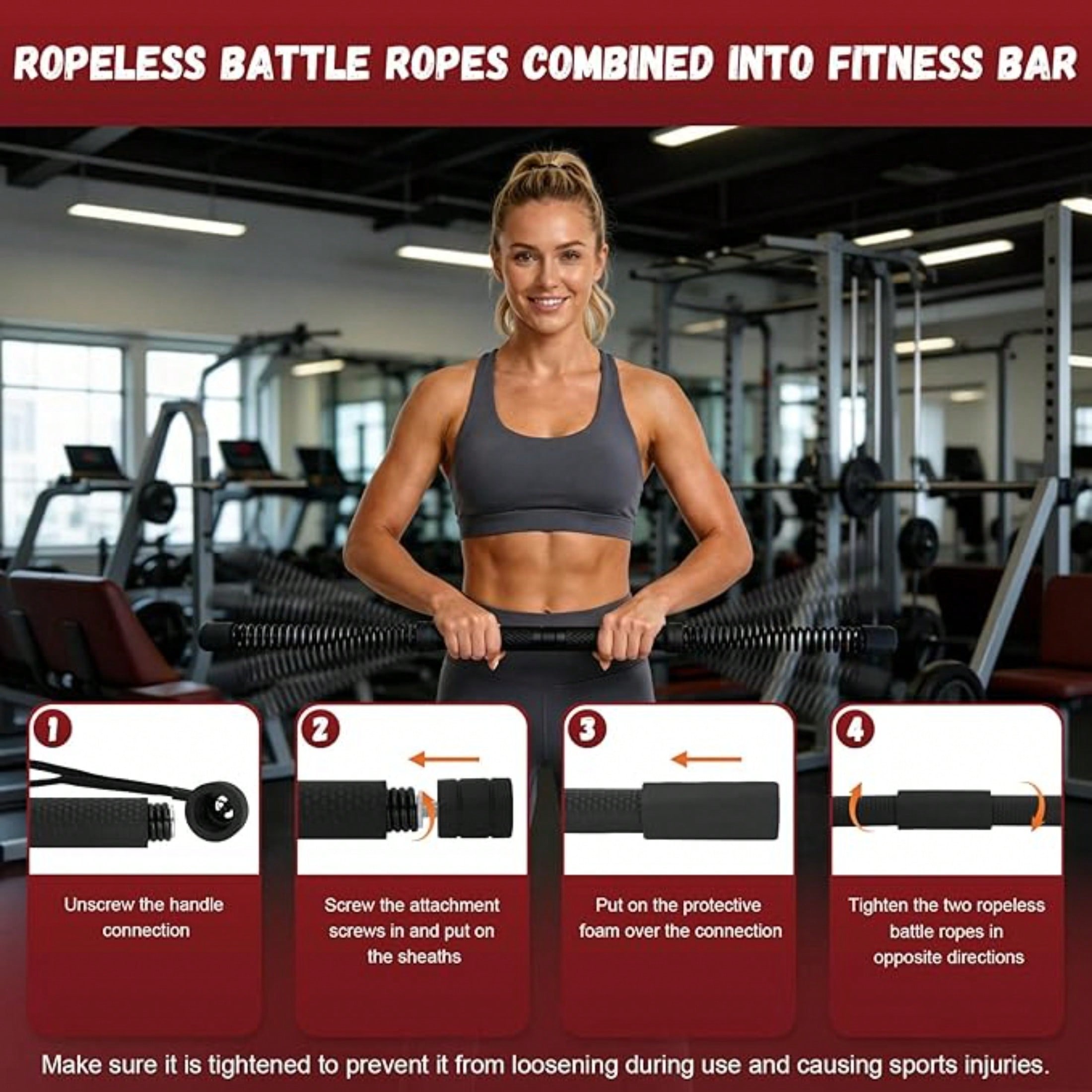 2-in-1アップグレード版コードレスバトルロープパワーツイ - Crossfit Training のレビューと価格