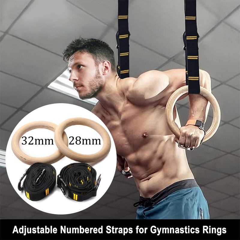 28mm 32mm プルアップ体操リング 吊り下げ式滑り止め - Gymnastic Ring Wood のレビューと価格